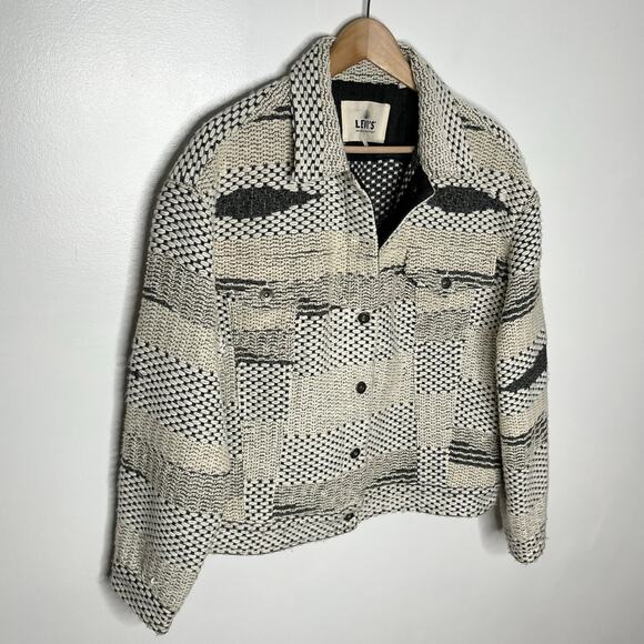 Levi's Made And Crafted Wool Fringe Jacket Womens Large Cream Boho Trucker - Picture 4 of 14